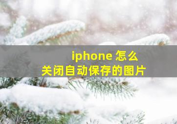 iphone 怎么关闭自动保存的图片